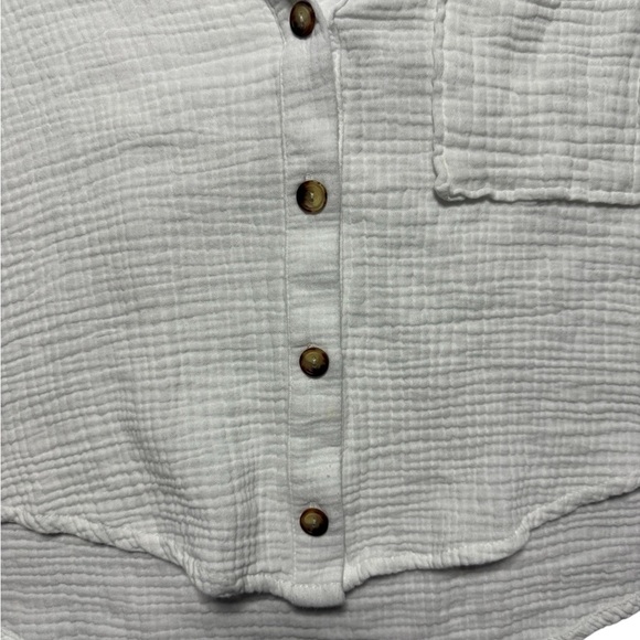 Altar'd State Button Shirt Womens White Gauze Cotton Top Cottage Costal Resort L - Picture 3 of 7
